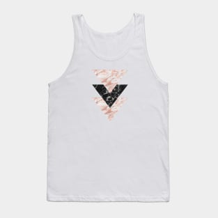 Marbles rose gold gilded triangles Tank Top